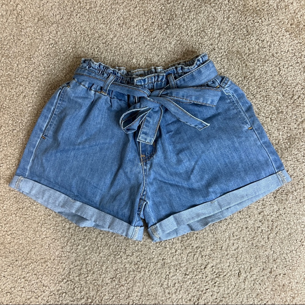 Denim Paperbag Shorts Jeans